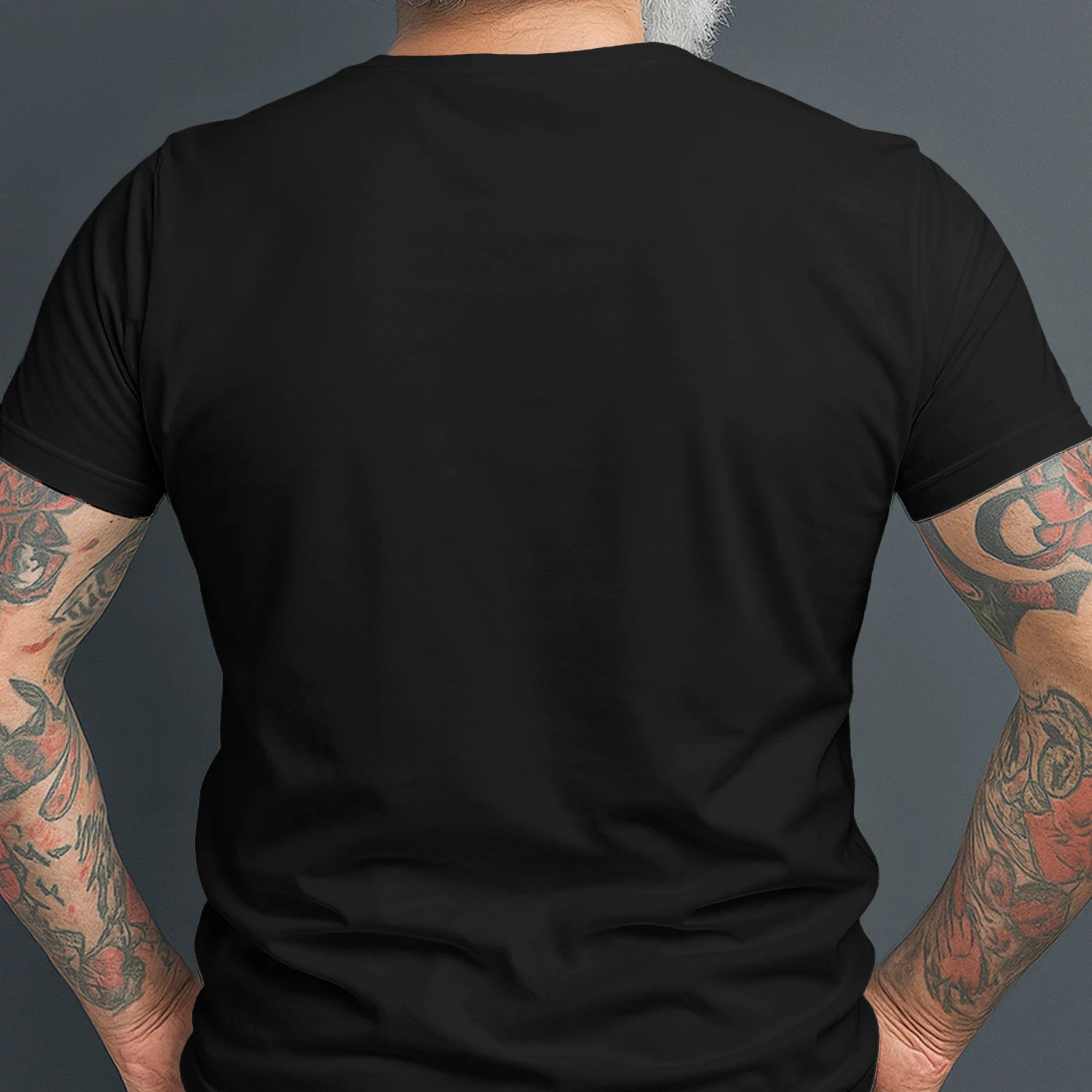 Male model, viewing the back side.